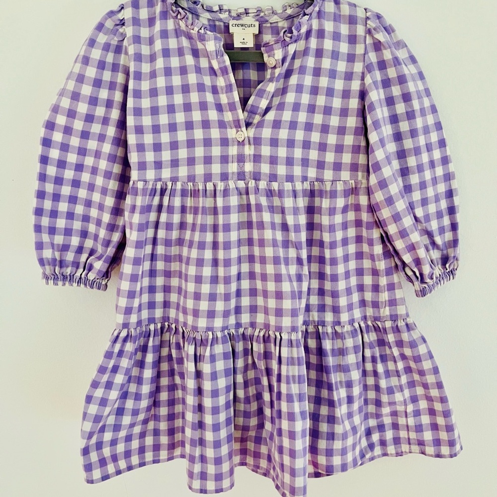 J. Crew Factory Lilac Gingham Dress